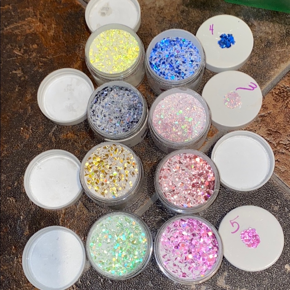 Bundle of Glitter Acrylic Powders